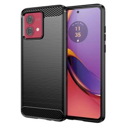 Husa de protectie Techsuit Carbon Silicone compatibil cu Motorola Moto G84, Negru
