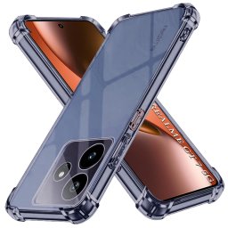 Husa de protectie Techsuit Shockproof Clear Silicone compatibil cu Realme GT 7, Negru Fumuriu