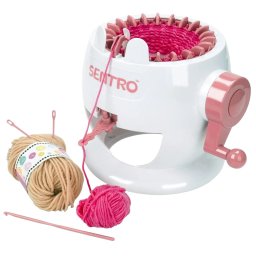 Masina de tricotat Sentro 22 ace, manuala cu manivela, accesorii incluse, 7 ani+