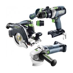 Festool - HKC 55 5,0 EBI-Plus-SCA + TPC 18/4 I-Basic + AGC 18-125 EB-Basic - Fierastrau circular, 18 V + Masina de gaurit si insurubat cu percutie, 18 V + Polizor unghiular, 18 V, 2 acumulatori, Li-Ion, 18 V, 5 Ah, 4 valize speciale
