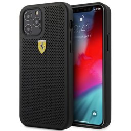 Husa Ferrari Husa On Track Perforated iPhone 12 / 12 Pro Negru