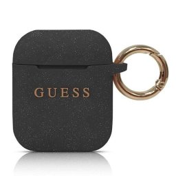 Guess Husa Silicon Airpods Generation 1/2 Negru (cu breloc)
