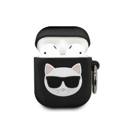 Karl Lagerfeld Husa Silicon Choupette Airpods Generation 1/2 Negru (cu breloc)