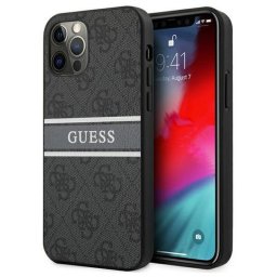 Husa Guess Husa PU 4G Printed Stripe iPhone 12 Pro Max Gri