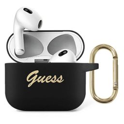 Husă Guess 3 Vintage Script pentru AirPods – Negru