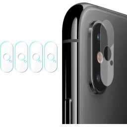 Set 4 folii protectie camera foto 3mk FlexibleGlass Lens pentru Apple iPhone X, Transparenta