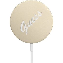 Husa Incarcator Wireless Guess Magnetic Vintage Wireless 15W, Auriu