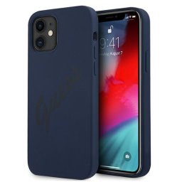 Husa Husa de protectie Guess Vintage din Silicon pentru Iphone 12 Mini, Albastru