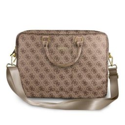 Geanta Guess pentru Laptop de 15 inch, 4G Metal Logo, Piele ecologica, Maro