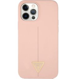 Husa Guess Capac Spate Silicone Triangle - Husă silicon - compatibil cu Apple Iphone 14 Pro Max - culoare Roz