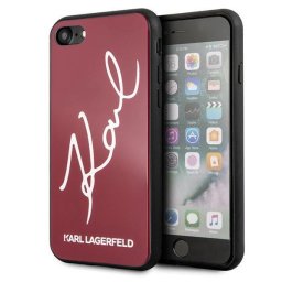 Husa Karl Lagerfeld KLHCI8DLKSRE iPhone 7/8 SE 2020 / SE 2022 czerwony/red hard case Signature Glitter