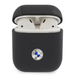 Husă Bmw Geniune Leather Logo pentru AirPods 1/2 – Albastru
