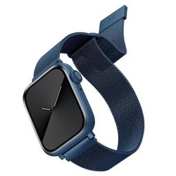 Husa UNIQ pasek Dante Apple Watch Series 4/5/6/7/8/SE/SE2 42/44/45mm Stainless Steel niebieski/cobalt blue