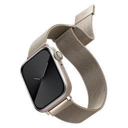 Husa UNIQ pasek Dante Apple Watch Series 4/5/6/7/8/SE/SE2 42/44/45mm Stainless Steel starlight