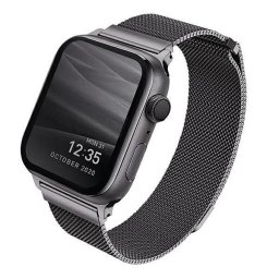 Curea UNIQ pasek Dante Series 4/5/6/7/8/SE/SE2 38/40/41mm Stainless Steel grafitowy/graphite pentru Apple Watch 4
