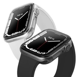 Husă telefon UNIQ Glase Series 7/8 41mm. Dual Pack przezroczysty--smoke, Protectie dispozitiv pentru Apple Watch 7 – Transparent