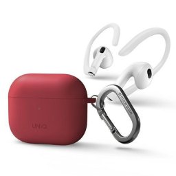 Husa UNIQ etui Nexo AirPods 3 gen + Ear Hooks Silicone czerwony/coral