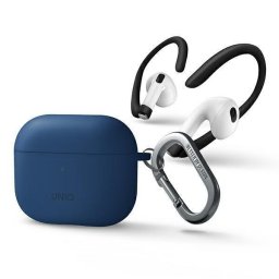 Husă UNIQ Nexo + Ear Hooks Silicone pentru AirPods 3 – Albastru