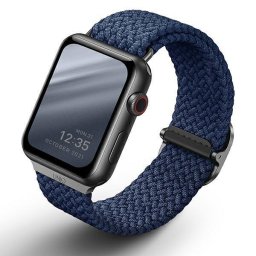 Husa UNIQ pasek Aspen Apple Watch 44/42/45mm Series 4/5/6/7/8/SE/SE2 Braided niebieski/oxford blue