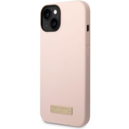 Husa Husa TPU Guess Silicone Metal Logo Magsafe pentru Apple iPhone 14 Plus, Roz GUHMP14MSBPLP