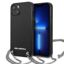 Husa Karl Lagerfeld KLHCP13SPMK iPhone 13 mini 5,4 "hardcase black / black Leather Textured and Chain