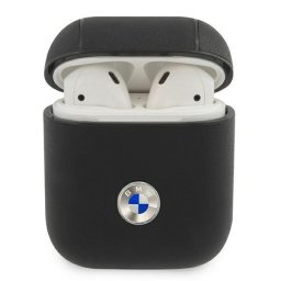 Husă Bmw Geniune Leather Logo pentru AirPods 1/2 – Negru