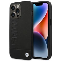 Husa Case BMW BMHCP14XSLLBK iPhone 14 Pro Max 6.7 "black / black Leather Stamp