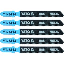 Set 5 lame HSS pentru fierastrau pendular YT-3414, HSS, lungime 75mm
