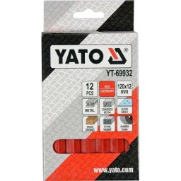 Creta pentru trasat YT-69932, 12 bucati, 120 x 12 mm, Rosu