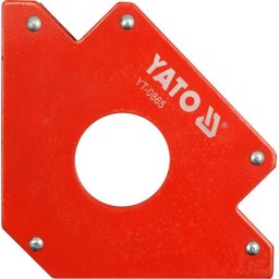 Accesoriu sudura Dispozitiv pentru fixare sudura YT-0864, Otel, Magnetic, 102 x 155 x 17 mm, Rosu