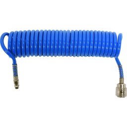 Furtun spiralat, Pneumatic, 5.5 x 8 mm, 5 m, Poliuretan, Albastru
