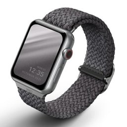 Husa UNIQ pasek Aspen Apple Watch 40/38/41mm Series 4/5/6/7/8/SE/SE2 Braided szary/granite grey