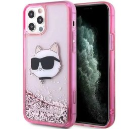 Husa Karl Lagerfeld KLHCP12MLNCHCP iPhone 12/ 12 Pro 6.1" pink/pink hardcase Glitter Choupette Head