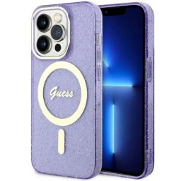 Husa Guess GUHMP14XHCMCGU iPhone 14 Pro Max 6.7" purple/purple hardcase Glitter Gold MagSafe