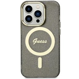 Husa Guess GUHMN61HCMCGK iPhone 11 / Xr 6.1" black/black hardcase Glitter Gold MagSafe