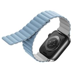 Husa Uniq case Revix strap for Apple Watch 1/2/3/4/5/6/7/8/9/SE/SE2/Ultra 42/44/45/49mm. Reversible Magnetic white-blue/white-blue
