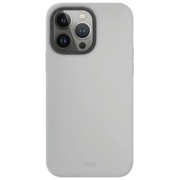 Husa Uniq Lino Hue iPhone 15 Pro Max 6.7" case Magclick Charging light gray/chalk gray