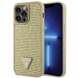 Husa Guess GUHCP14XHDGTPD iPhone 14 Pro Max 6.7" gold/gold hardcase Rhinestone Triangle