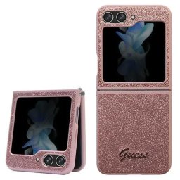 Husa Guess Glitter Script case for Samsung Galaxy Z Flip 5 - pink