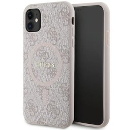 Husa Guess GUHMN61G4GFRP iPhone 11 6.1" / Xr pink/pink hardcase 4G Collection Leather Metal Logo MagSafe