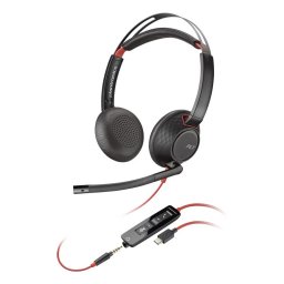 HP Poly Blackwire 5220 Stereo USB-C Headset +3.5mm Plug +USB-C/A Adapter