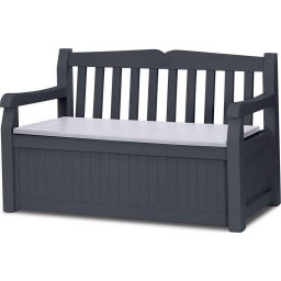 Bancă grădină 2-în-1 Keter plastic 140x60x84 cm grafit