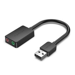 Placa de sunet PLACI de SUNET Vention 2-port USB External Sound Card 0.15M Black, "CDYB0" (timbru verde 0.08 lei)