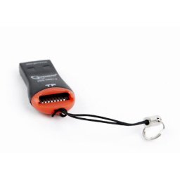 Card reader CARD READER extern GEMBIRD, interfata USB 2.0, citeste/scrie: micro SD; plastic, negru cu rosu