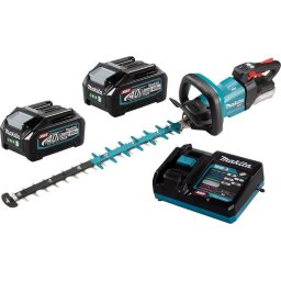 Trimmer pentru gard viu 60 cm pe acumulator de 40V, 2x bat. de 4,0 Ah, încărcător UH004GM201