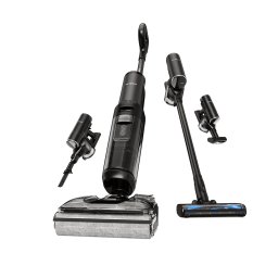 Aspirator vertical fără fir 5în1 250 W, aspirare umedă și uscată, autonomie 70 min, autocurățare, Wi-Fi, Negru
