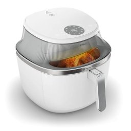 Friteuza Friteuza cu aer cald Philips NA331/10 seria 3000, compact digital, 1700W, capacitate 6.2L, Tehnologia RapidAir Plus, Fereastra de gatit, 16 functii de gatit în 1, afisaj digital, 12 programe presetate, curatare usoara, Culoare alb cu argintiu