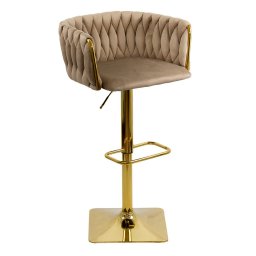 Scaun de bar bej, design luxos, tapițerie premium, stabilitate maximă ABS 118P