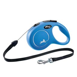 Lesa pentru caini, Flexi, Retractabil, Pana la 20 kg, M, 8 metri, Albastru