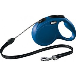Lesa Flexi Classic, cu snur, marimea M, 5m/20 kg, Albastru
